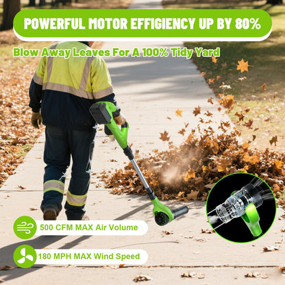 Leaf Blower Cordless, 21V Electric Leaf Blower Cordless with 2 Batteries