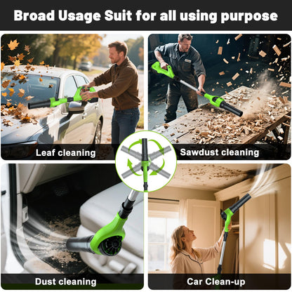 Leaf Blower Cordless, 21V Electric Leaf Blower Cordless with 2 Batteries