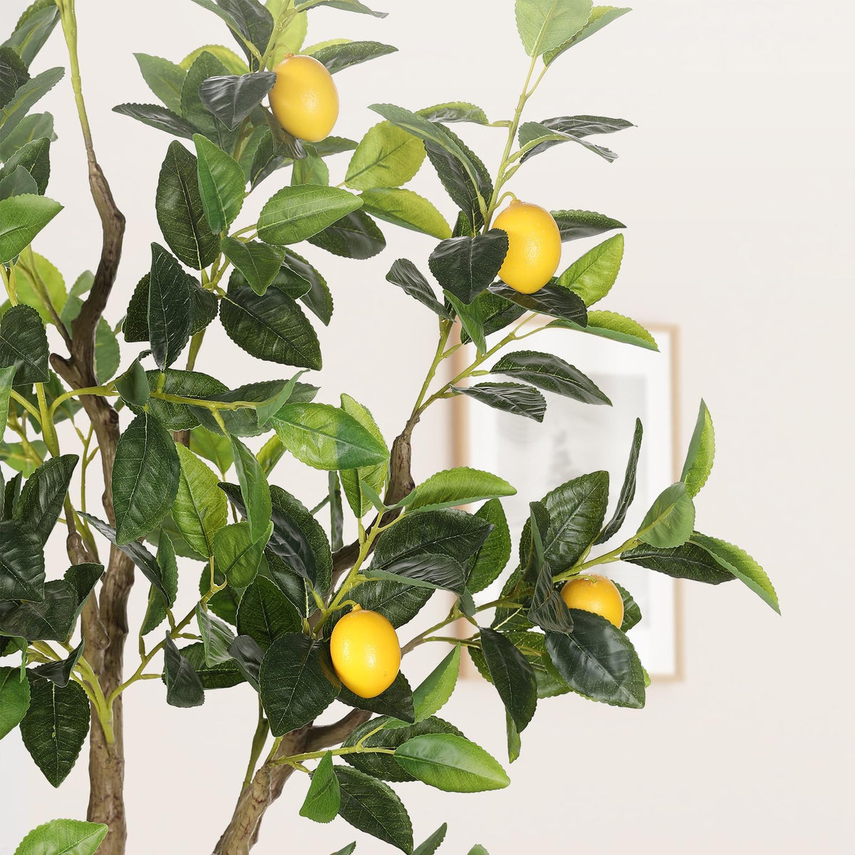 PHYTREE 6FT Artificial Lemon Tree with White Tall Planter & Fruits