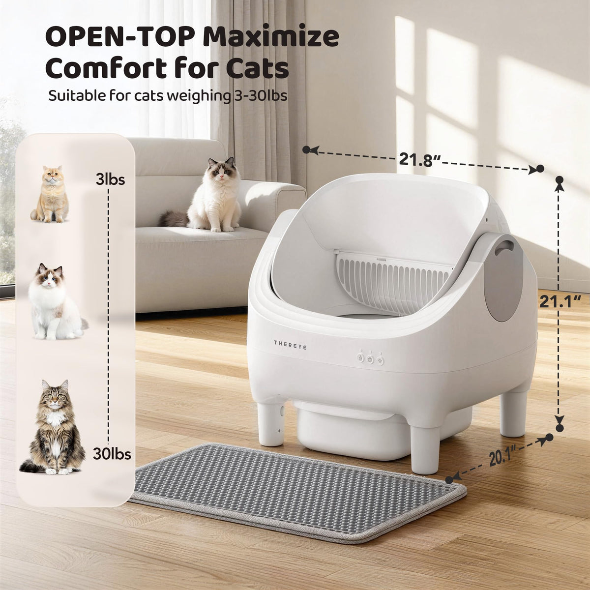 Self Cleaning Cat Litter Box, Automatic Litter Box with APP Control