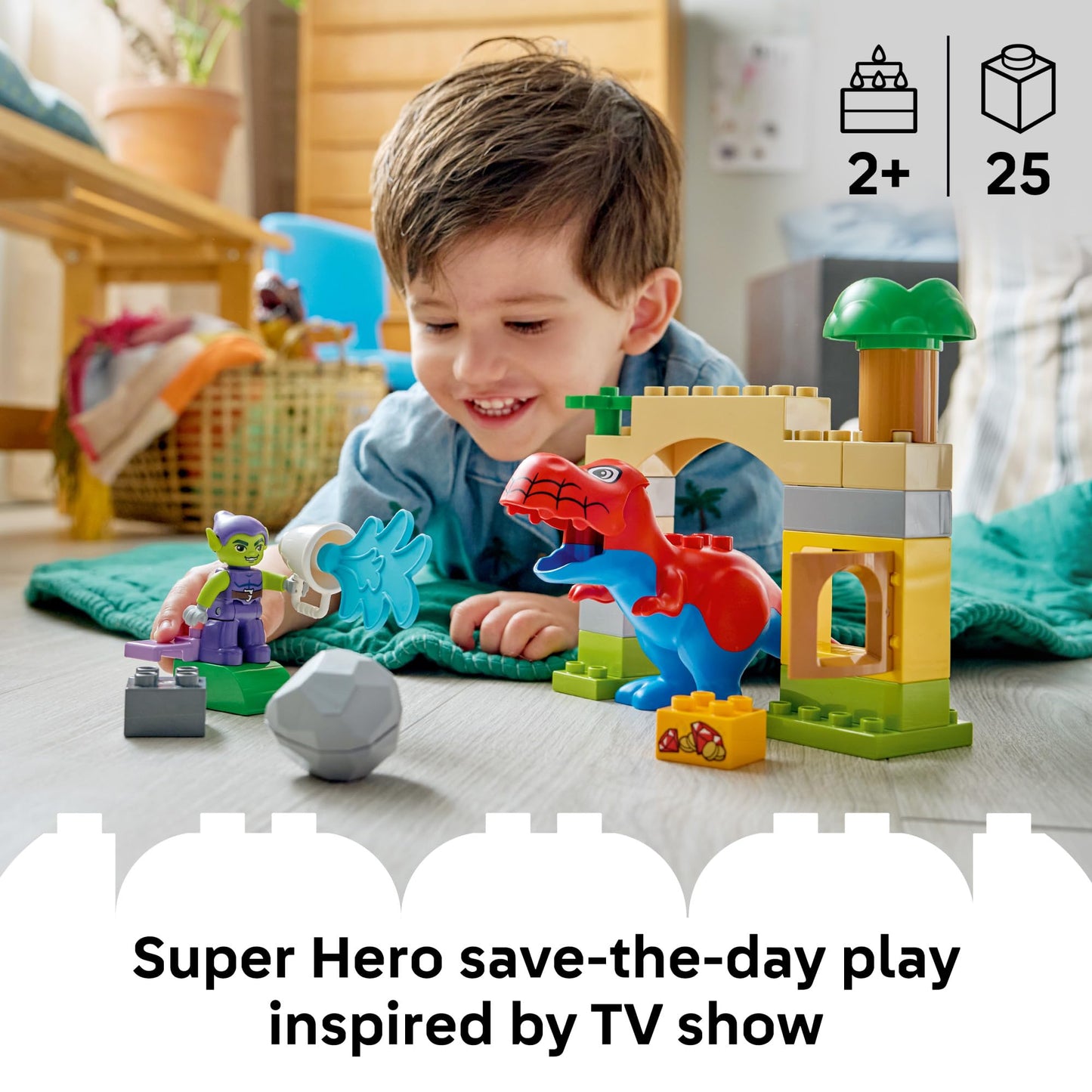 LEGO DUPLO Marvel Dinosaur Spidey-Rex vs. Green Goblin Building Toy for Toddlers - Spidey and His Amazing Friends Toys for Boys & Girls, Ages 2+ - Gifts for Kids - 10463