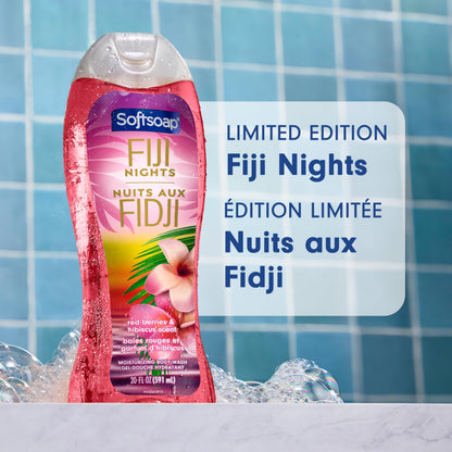 Softsoap Fiji Night Body Wash, Red Berries and Hibiscus Scent, 591 mL (Pack of 4)
