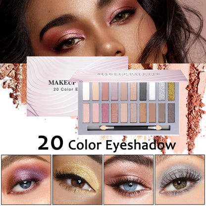 All-in-One Makeup Kit - 39-Color Eyeshadow Palette, Liquid Foundation, Loose Powder, Eyebrow Pencil, 4-Color Lip Gloss Set