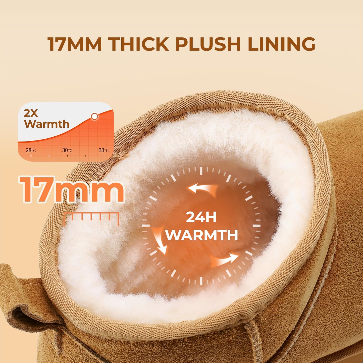 DREAM PAIRS Women's Platform Mini Winter Snow Boots,Chestnut,7