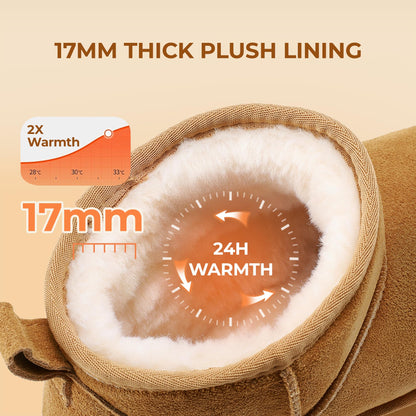 DREAM PAIRS Women's Platform Mini Winter Snow Boots,Chestnut,7
