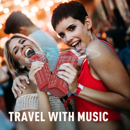 Bluetooth Speaker BUGANI Speaker Wireless, Louder Volume, Stereo Sound, 24H Playtime, 100ft Wireless Range, IPX5 Waterproof, Hands Free Calls, Built-in Mic, Portable Speaker for Home, Outdoor, Red