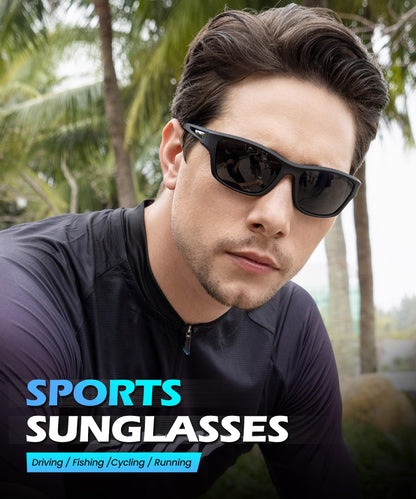 CIFOYA Polarized Sunglasses-for-Men Sports Mens-Sunglasses: Sport Sun Glasses with UV400 for Golf Driving Fishing Cycling