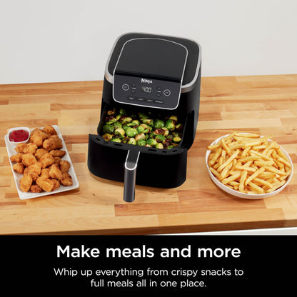 Ninja Air Fryer Pro 4in1, 5 QT (4.7 L) Capacity, Air Fry, Roast, Bake, Reheat, Dehydrate, Roast, Crisp Technology, Nonstick Basket & Crisper Plate, Grey, AF141C (Canadian Version)
