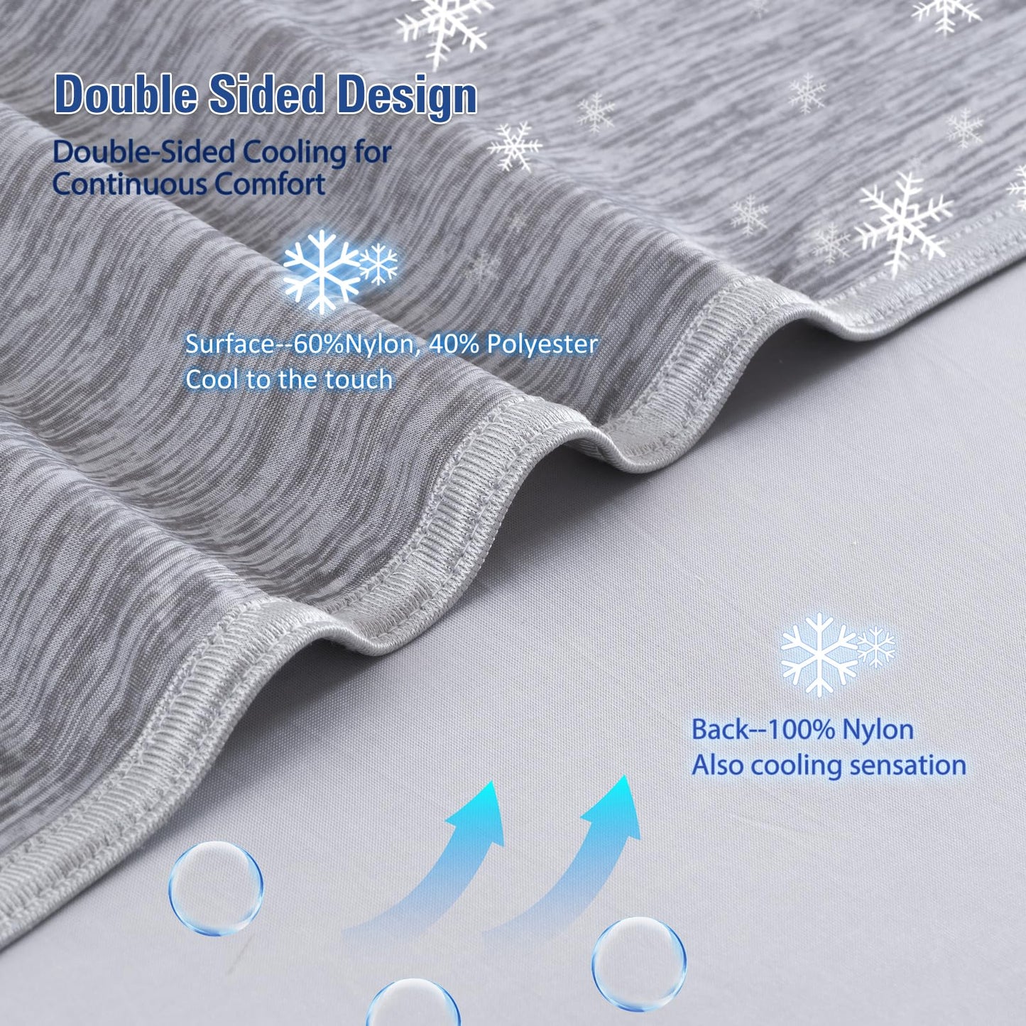 Cooling Blanket Queen Size, Lightweight & Breathable Summer Blanket for Hot Sleepers & Night Sweats, Double-Sided Cooling Design (Q-Max > 0.5), Soft Cooling Blanket for Bed, 79" x 86"