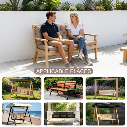 LCYY.TG Outdoor Swing Cushions, 3 Seat Porch Swing Cushion Replacement with Backrest, Swing Cushions for Outdoor Furniture, for Porch Garden,Patio,Backyard Bench Cushion