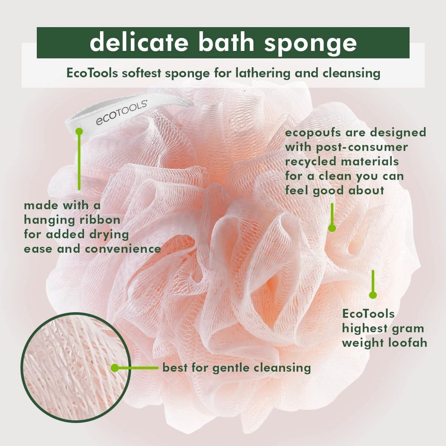 Ecotools Delicate Ecopouf, 6 Count