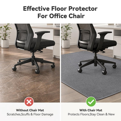 Office Chair Mat-Computer Chair Mat for Hardwood Floor 36x48in Floors Protector for Office Chair Gaming Desk Floor Chair Rug for Home Office Non Slip Rug Pad Grey