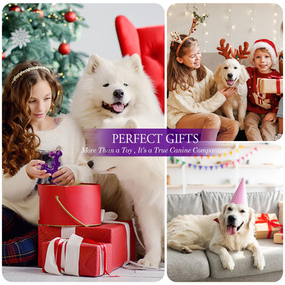 Frienhund Dog Toys for Aggresseive Chewers: Tough Dog Toy for Large Dogs, 3-Pack Indestructible Dog Toys to Keep Them Busy, Dog Chew Toy for Large Breeds, Safe and Non-Toxic Dog Toys, Purple