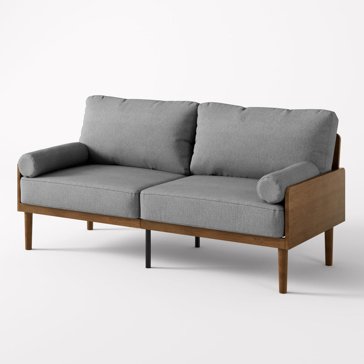 Zinus 68 Inch Sofa - Denzel Bamboo Sofa - Affordable Couch for Living Room, Office, and Play Room, with Sustainable Bamboo and Durable Steel, Easy Assembly, Dark Grey