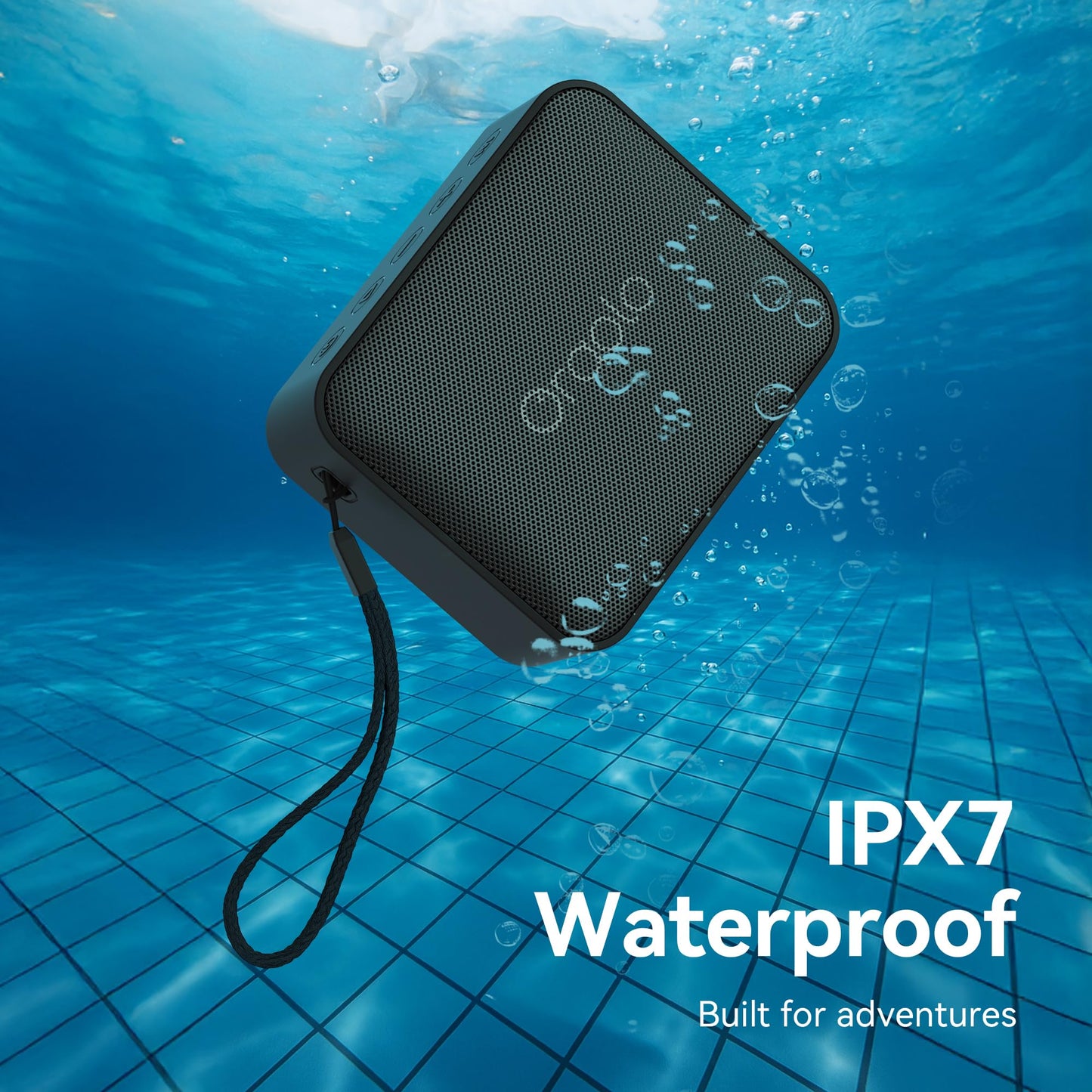 Oraolo Bluetooth Speaker, IPX7 Waterproof Portable Bluetooth Speaker with Stereo Sound, Bluetooth 5.0, TWS Pairing, Support AUX/TF Card, Small Wireless Speaker for Home, Shower, Outdoors, Travel