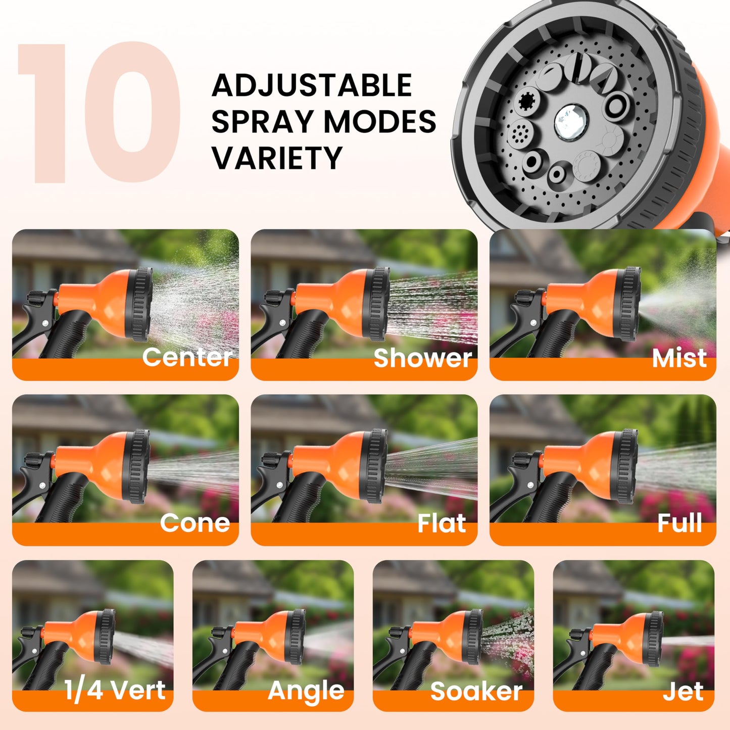 Retractable Garden Hose Reel, 1/2 in x 50 ft Wall Mounted Hose Reel