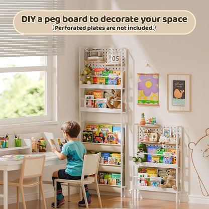 HAVLOTII Kids Bookshelf - 6-Tier Wall Mounted Book Shelf for Kids Rooms, Modern Style, Childrens Bookcases
