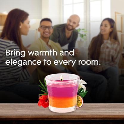 Glade Scented Candle, 2-in-1 Vanilla Passionfruit and Hawaiian Breeze, 1-Wick Candle, Air Freshener Infused with Essential Oils for Home Fragrance, 1 Count