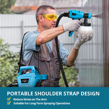 Tilswall Paint Sprayer 800W, 1300ml High Volume Electric Paint Gun with 3 Nozzles & 3 Patterns, 120Din/S Max Viscosity Paint Spray Gun, 3m Cord & 2.5m Hose Wide Using Range, Easy Cleaning
