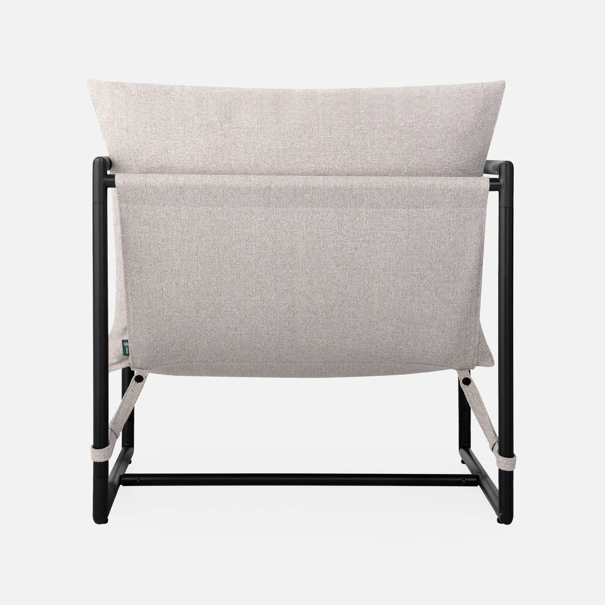 ZINUS Aidan Sling Accent Chair/Metal Framed Armchair with Shredded Foam Cushioning, Oatmeal