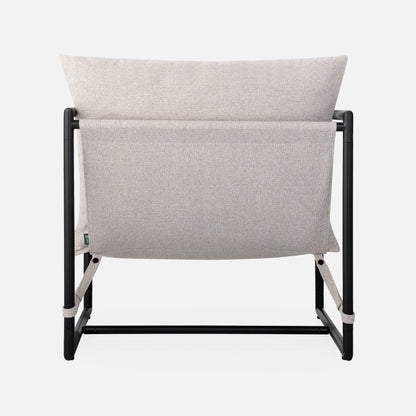 ZINUS Aidan Sling Accent Chair/Metal Framed Armchair with Shredded Foam Cushioning, Oatmeal