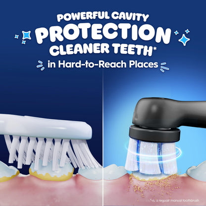 Oral-B iO Kids Rechargeable Electric Powered Toothbrush, Spiderman with 1 Gentle Care Brush Head - Automatic Pressure Sensor to Protect Gums - 3 Cleaning Settings - 2 Min Music Timer - 28 Day Battery Life