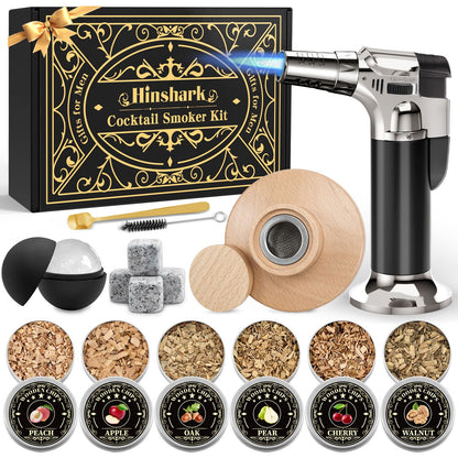Fathers Day Gift Ideas for Husband, Gifts for Men Whisky Smoker Kit for Bourbon, Anniversary Birthday Gift for Dad Him Husband Grandpa, 6 Flavors Wood Chips for Old Fashioned Smoker Kit (No Butane)