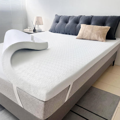 Airensky 2 Inch Memory Foam Mattress Topper, Cooling Gel Infused High Density Full (45"x75") Topper with Removable Skin-Friendly Cover, Bed Topper for Pressure Relief Back Pain, CertiPUR-US Certified