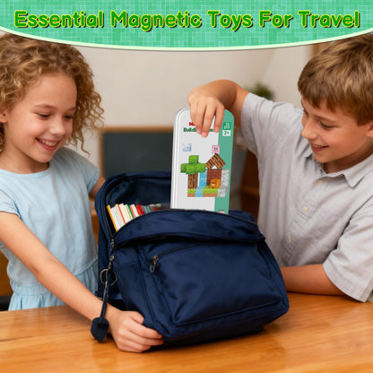 Magnetic Blocks Magnetic Building Blocks Cubes - 35PCS Tin Box Magnet Toys Travel Set STEM Educational for Kids Ages 4-8, 6-8, 8-12 Year Old Boys and Girls Birthday Christmas
