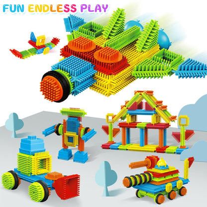 Bristle Blocks,Interlocking Building Blocks Construction Toys for 3 4 5 6 Year Old Boys Girls,Enlarge Building Toy for Creativity Skill,Durable Sensory Toys for Toddlers Christmas Birthday Gift 108PCS
