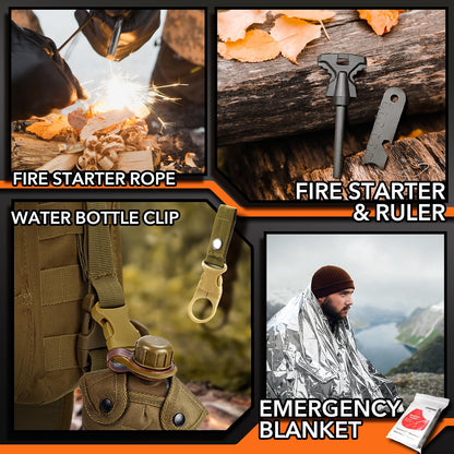 Dusor 19 in 1 Survival Kit Gifts for Men, Father' s Day Gifts from Daughter Son, Hunting Fishing Gift for Dad Husband, Fishing Gear and Equipment, Camping Essentials, Gift for Men Who Have Everything