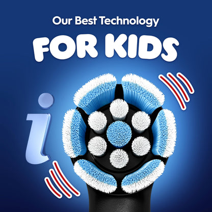 Oral-B iO Kids Rechargeable Electric Powered Toothbrush, Spiderman with 1 Gentle Care Brush Head - Automatic Pressure Sensor to Protect Gums - 3 Cleaning Settings - 2 Min Music Timer - 28 Day Battery Life