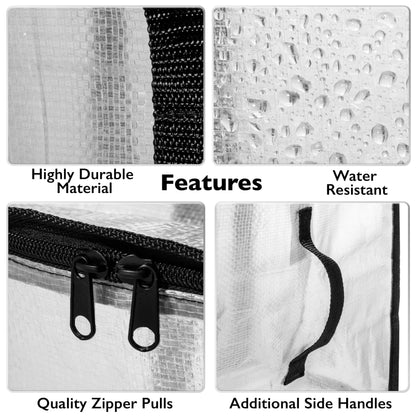 ClearSpace Oversized Moving Bags or Storage Bag – Large Moving Boxes with Backpack Straps, Zippers & Handles – Heavy-Duty Packing Bags, College Dorm, Christmas Decorations, 6 Pack