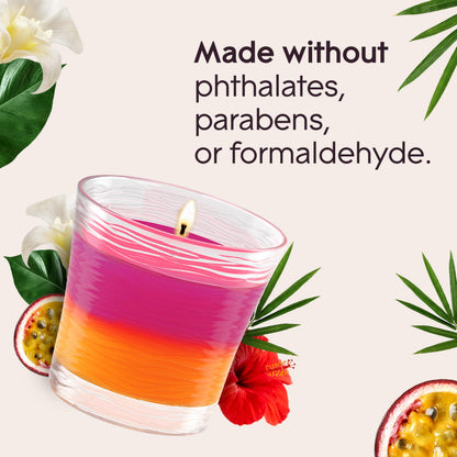 Glade Scented Candle, 2-in-1 Vanilla Passionfruit and Hawaiian Breeze, 1-Wick Candle, Air Freshener Infused with Essential Oils for Home Fragrance, 1 Count