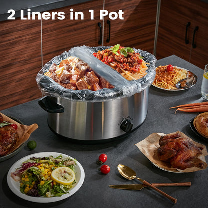 Slow Cooker Liners, Hotensil 13"x 21" 10 Count Cooking Bags Large Size Disposable Pot Liners, Fit 3QT to 8.5QT for Slow Cooker Cooking Trays, Multi-Purpose Durable Liners Plastic Bags, BPA Free