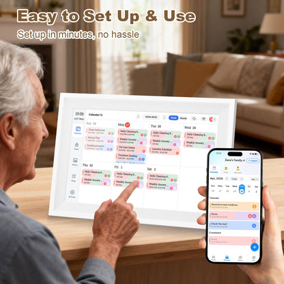 Telonixium Smart Digital Calendar 10.1 Inch Touch Screen Desk Display