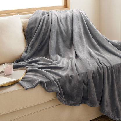 Bedsure Fleece Throw Blankets for Couch Bed Twin Size, Grey Gifts 60x80