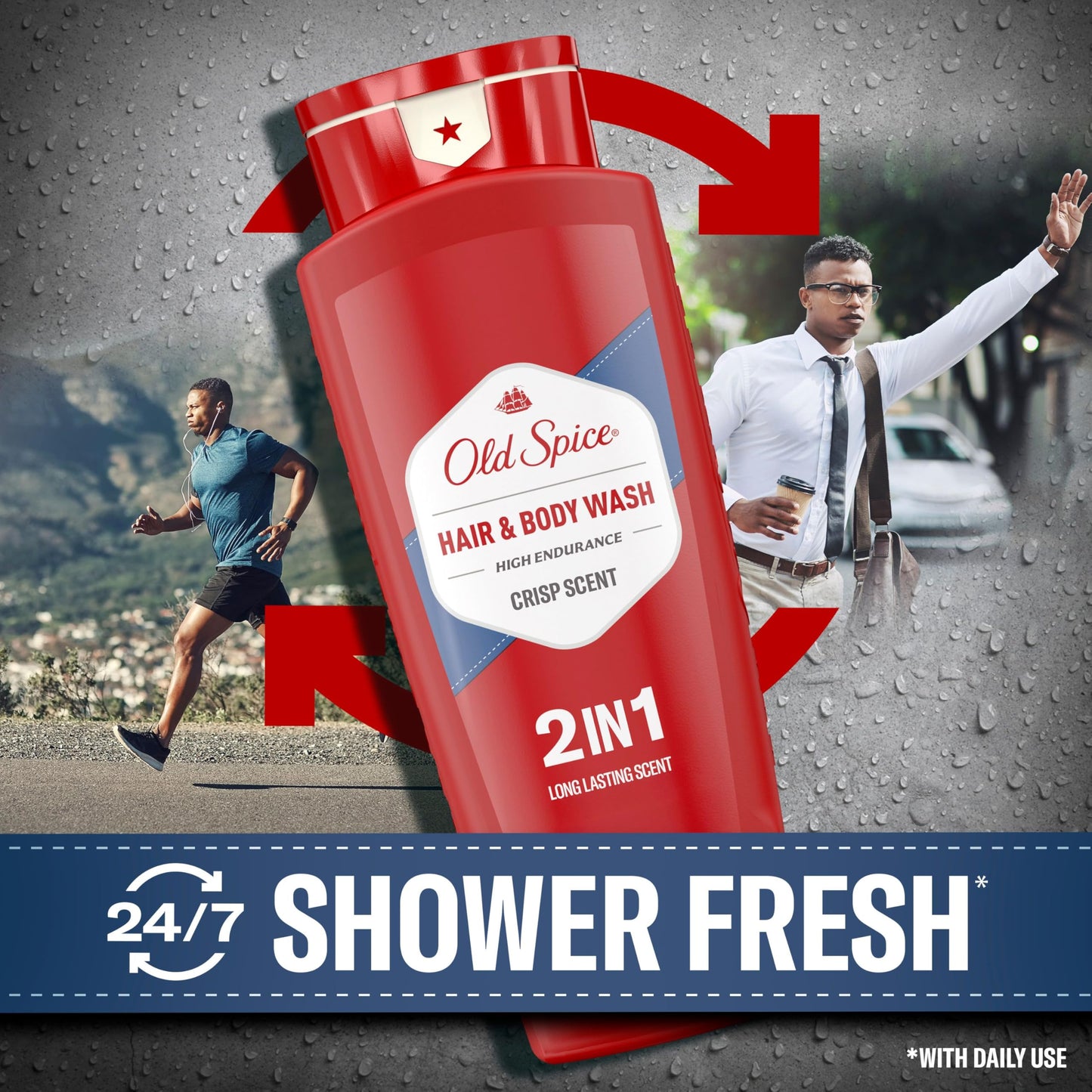 Old Spice High Endurance Body Wash Hair & Body Wash, 2.12 L Total (4 Count of 532 mL Each)