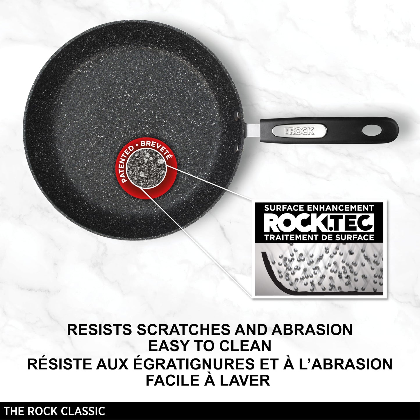 Starfrit The Rock 20cm (8") Non-Stick Fry Pan - Durable Forged Aluminum - Oven Safe - PFOA Free - Easy to Clean - Black