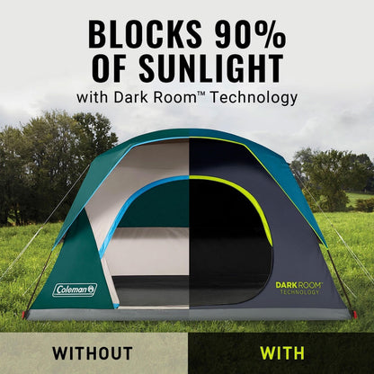 Coleman Skydome Camping Tent, 4/6/10 Person Tent for Camping, Festivals, Backyard, Sleepovers, Withstands 56 km/h Winds