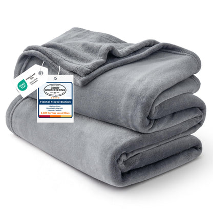 Bedsure Fleece Throw Blankets for Couch Bed Twin Size, Grey Gifts 60x80