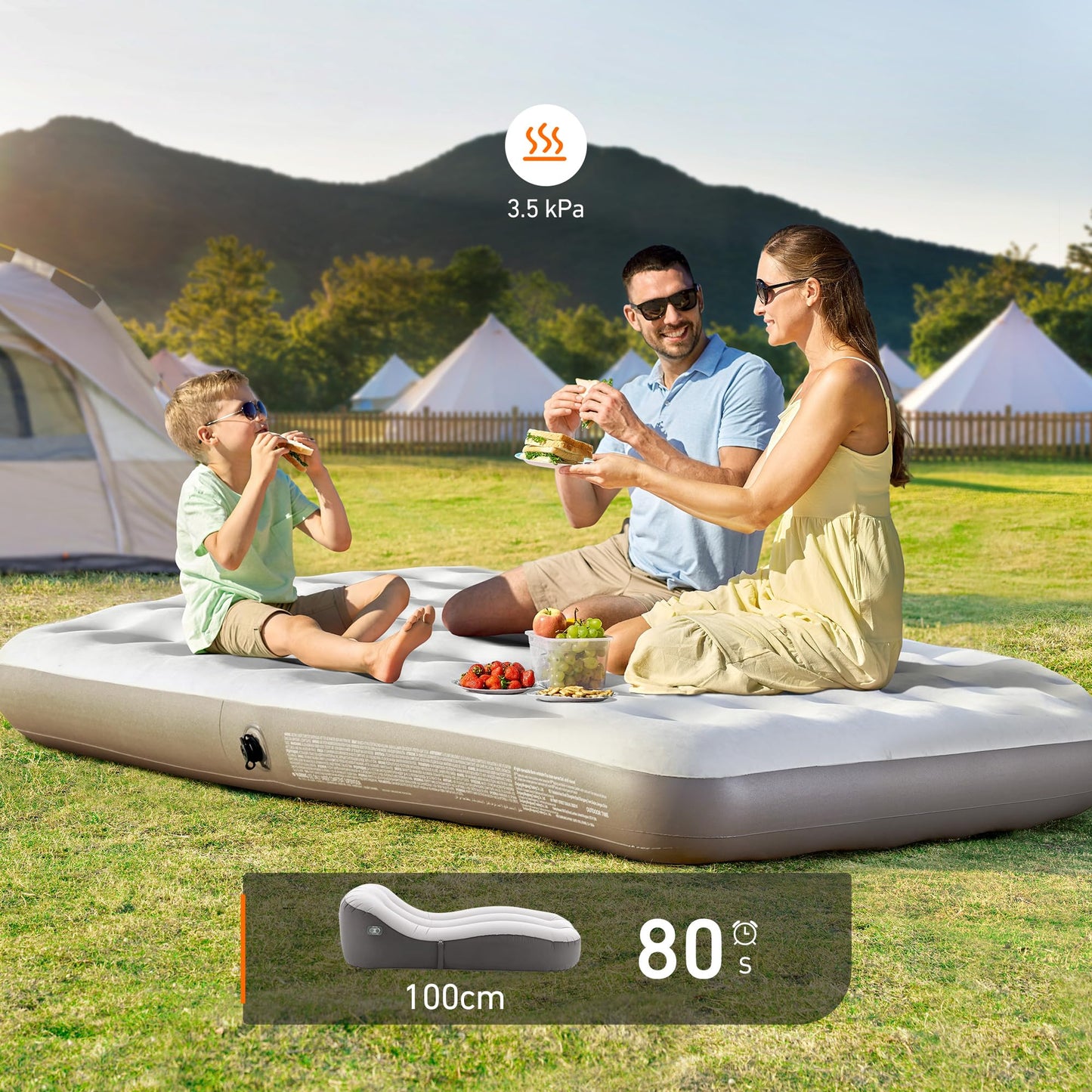 AstroAI Portable Air Pump for Inflator/Deflator - 110V AC/12V DC Air Mattress Pump, Electric Air Pump with 3 Nozzles, Suitable for Outdoor Camping Air Bed, Pool Toys, Swimming Ring