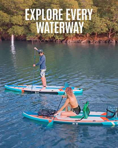 ZLX 11'6" Inflatable Paddle Board, Super Wide Stand Up Paddleboard with Removable Center Fin for Stability & Speed, Touring SUP with Accesssories for All Skill Levels, 500LBS
