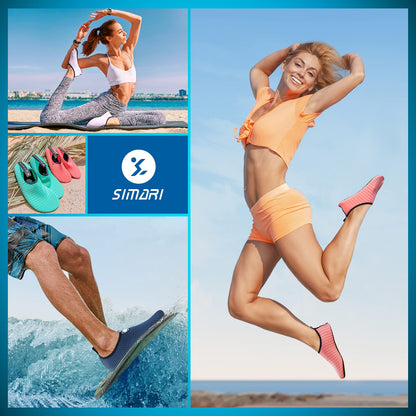 SIMARI Water Shoes Women Men Quick-Dry Swim Pool Beach Breathable Aqua Socks Soft Barefoot Slip-on Non-Slip Outdoor Sports Surf Yoga Exercise Diving River Lake Footwear SWS001