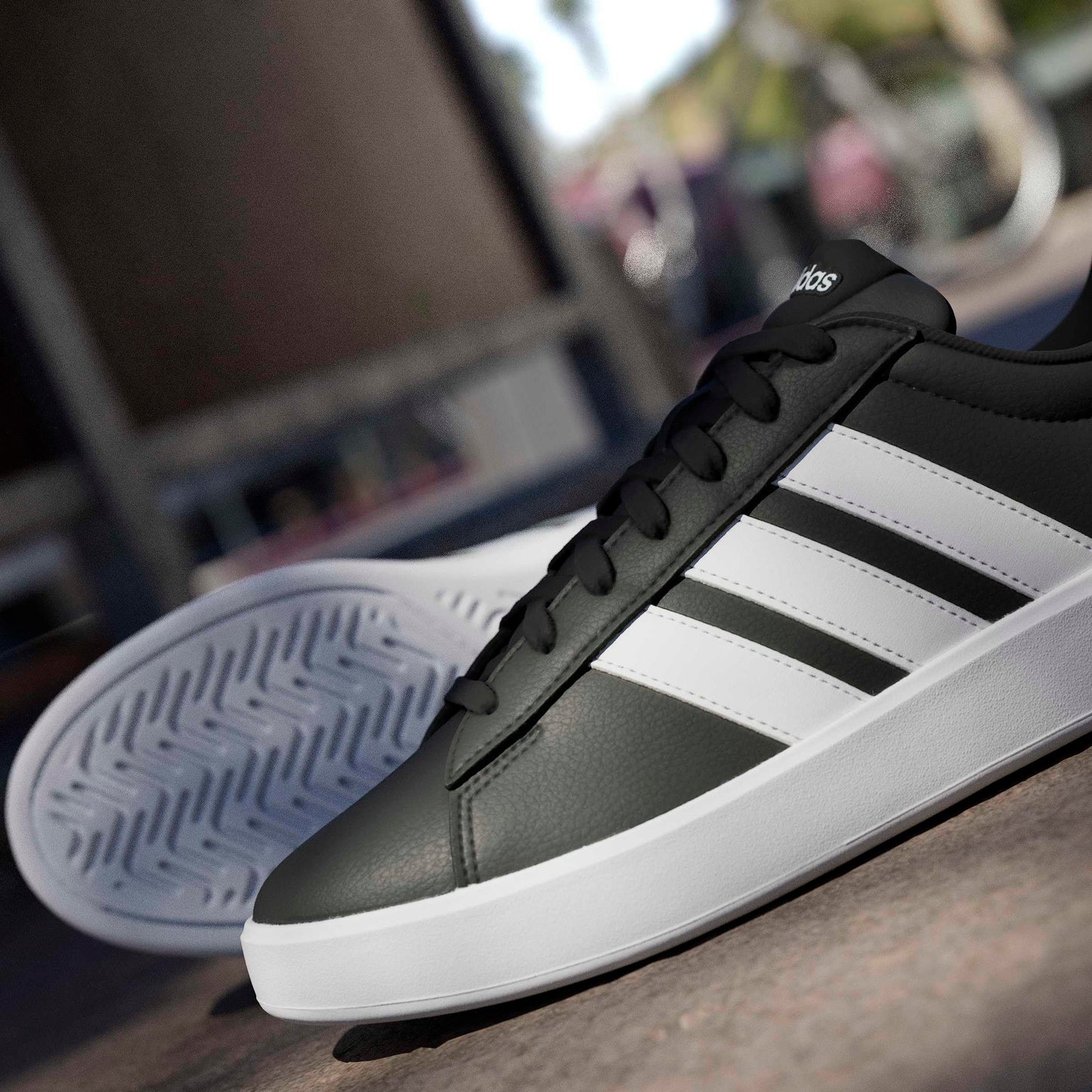 adidas Men's Grand Court 3.0, Black/White/White, 10