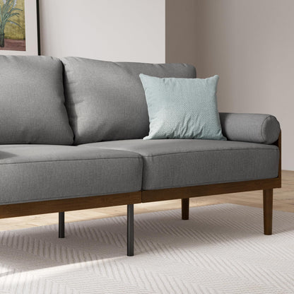 Zinus 68 Inch Sofa - Denzel Bamboo Sofa - Affordable Couch for Living Room, Office, and Play Room, with Sustainable Bamboo and Durable Steel, Easy Assembly, Dark Grey