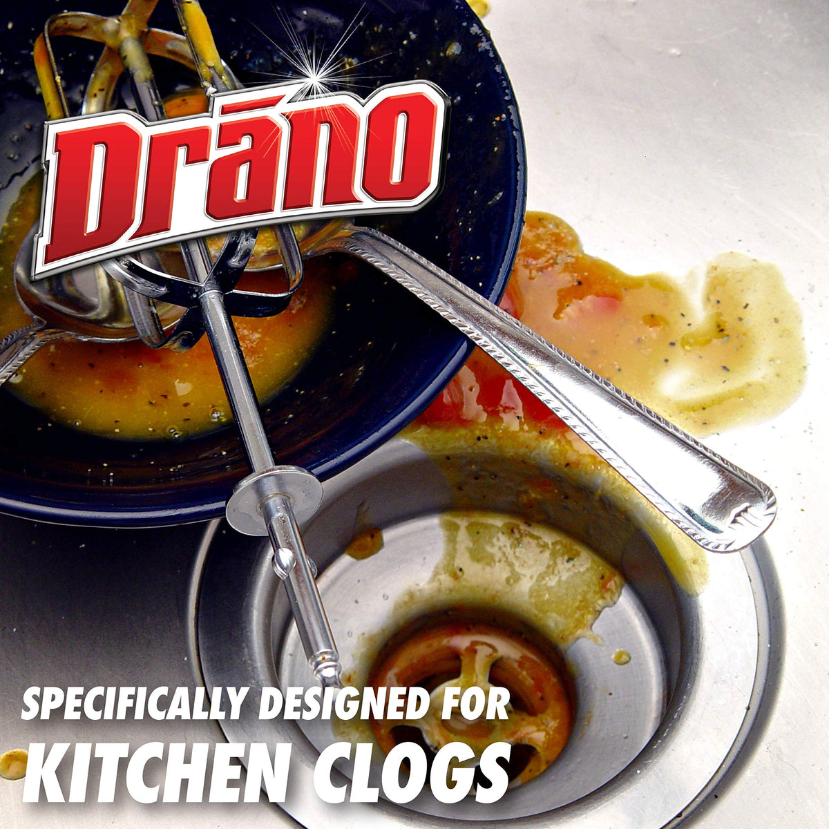 Drano Kitchen Granules Grease Clog Remover Drain Cleaner Crystals, 500g