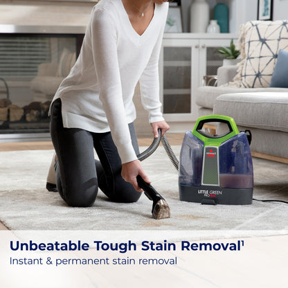 BISSELL Little Green ProHeat Portable Carpet & Upholstery Spot Cleaner with HydroRinse Self-Cleaning Tool, HeatWave Technology, OXY Formula Included, Car Detailer, 37oz Tank, 2513E