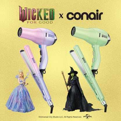 Conair Wicked Elphaba 1" Extra Long Ceramic Flat Iron, Straightener, Green