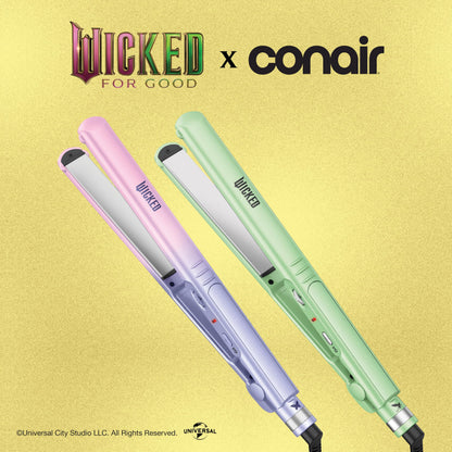 Conair Wicked Elphaba 1" Extra Long Ceramic Flat Iron, Straightener, Green